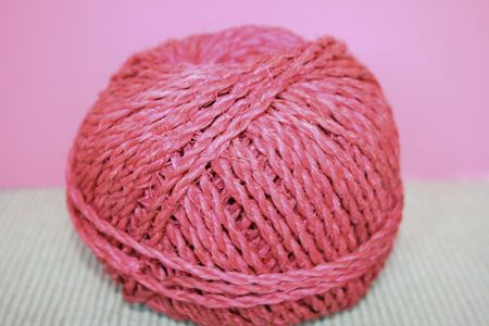 Roll of pink twineの写真素材