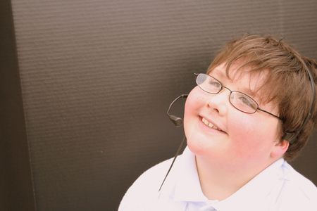 Young man listening to ipodの写真素材