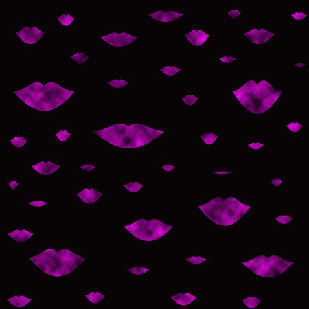 Shadowed Purple lips on black backgroundの写真素材