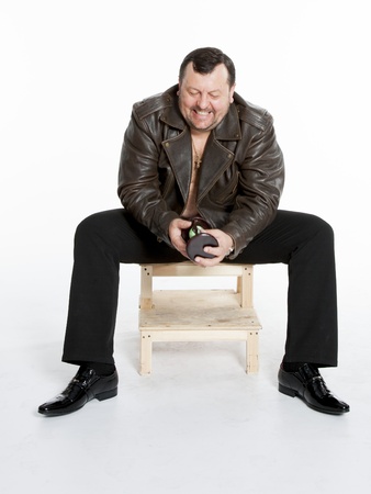 biker relaxes                      の写真素材