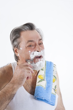 He shaves beard grown outの写真素材