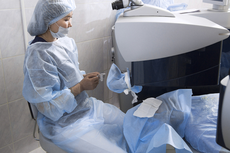 Laser surgery for vision correction and cataract removalの写真素材