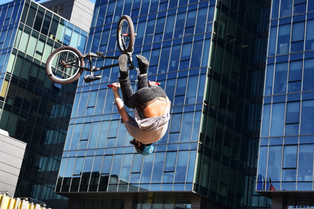 BMX trick biker