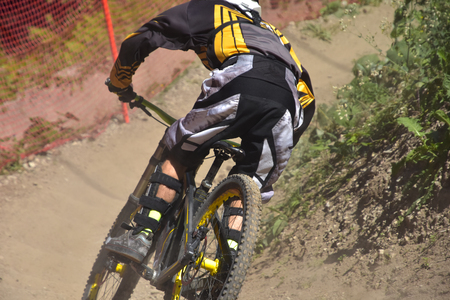 Extreme downhill bikingの写真素材