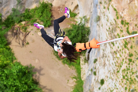 Bungee jumps as extreme and fun sportの写真素材