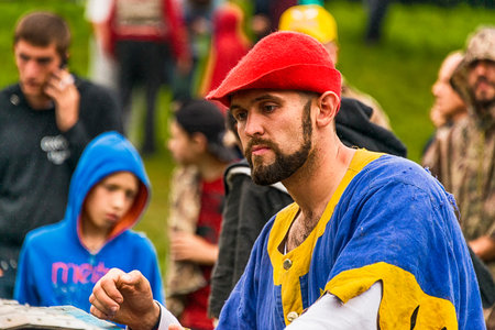 Urych, Ukraine - August 6,2016: Tustan Medieval Culture Festival in Urych, Western Ukraine, on...