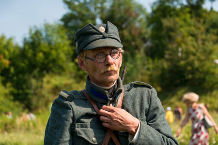 Lviv , Ukraine â€“  September,03, 2018: Military historical reconstruction is dedicated to the...