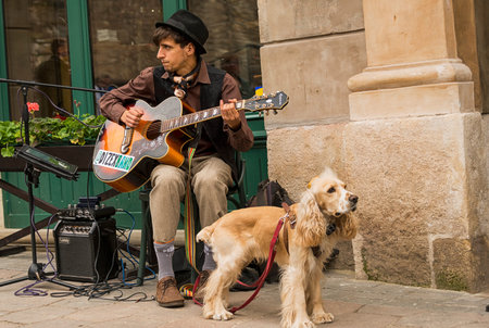 Lviv, Ukraine - May 04, 2019: Retro cross-country bicycles dedicated to the day of the city.Street...