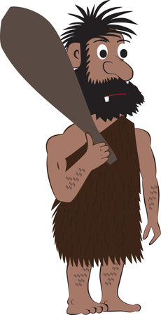 vector caricature of primitive manのイラスト素材