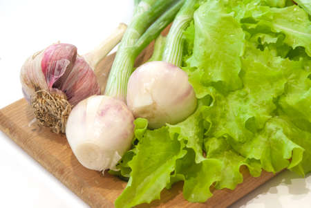 a fresh group of vegetables on white backgroundの写真素材