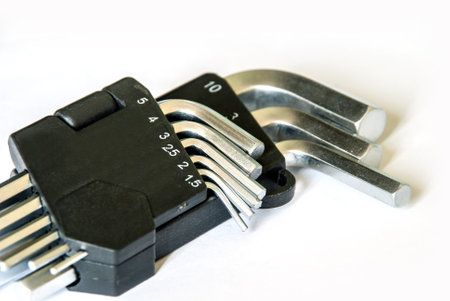 hex key set (isolated on white)の写真素材
