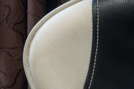 Eco leather with stripes stitched across cross for car interior.の写真素材