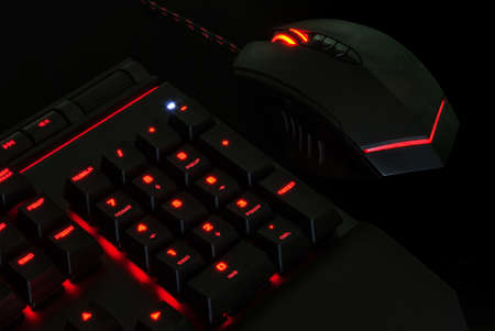 Gaming Keyboard with Lights and mouse.の写真素材