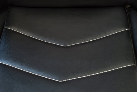 Eco leather with stripes stitched across cross for car interior.の写真素材