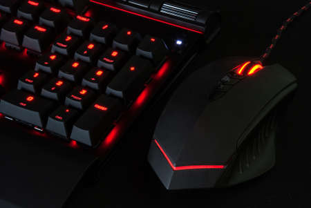 Gaming Keyboard with Lights and mouse.の写真素材