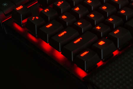 Gaming Keyboard with Lights backgroundの写真素材