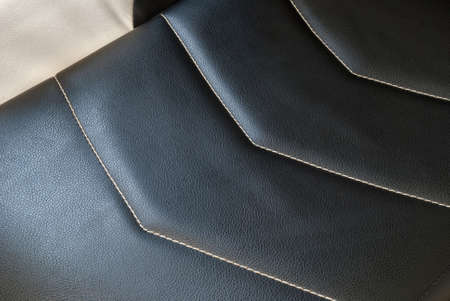 Eco leather with stripes stitched across cross for car interior.の写真素材