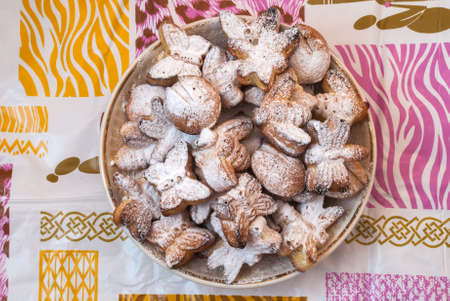 Sweet biscuit in powder homemade close-upの写真素材