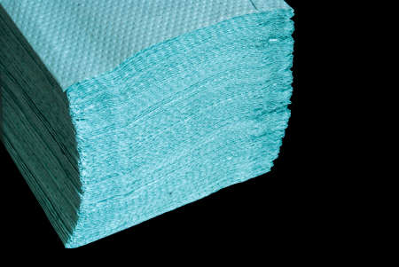 Paper towels isolated on white background. Pack of paper napkins.の写真素材