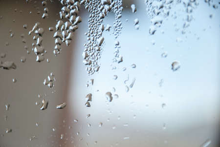 natural water drop on glass.の写真素材