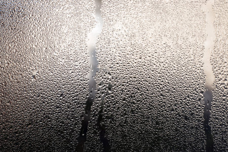 natural water drop on glass.
