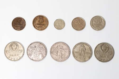 Coin from the USSR, isolate on whiteの写真素材