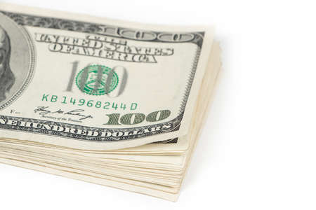Dollars pack isolated on white background.の写真素材
