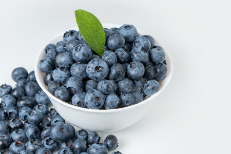 Blueberry antioxidant superfood isolated on white.の写真素材