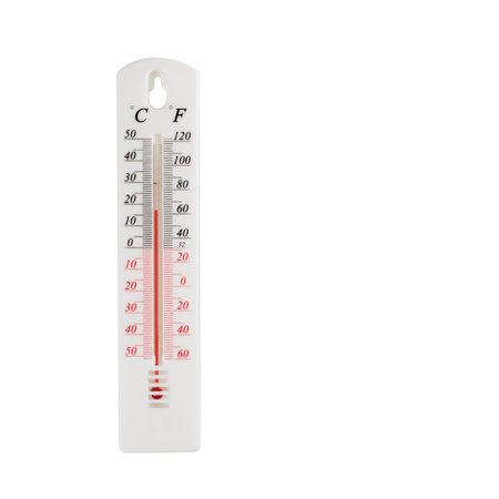 Meteorology thermometer isolated on white background.