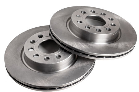 Two brake disk for the car isolate on white.