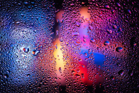 Condensation on the clear glass window. water drops. Rain. abstract background texture.