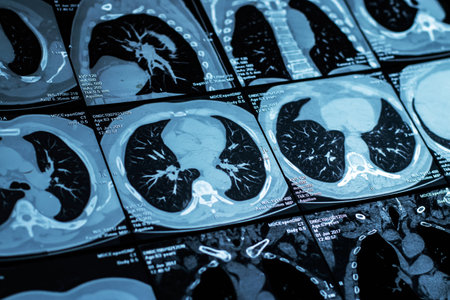 Close up of a body CT scan background.の写真素材