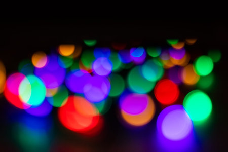 Abstract glare circular bokeh background of Christmas light,