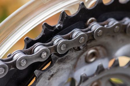 Bicycle Chain close up. Chain of mountain bikeの写真素材