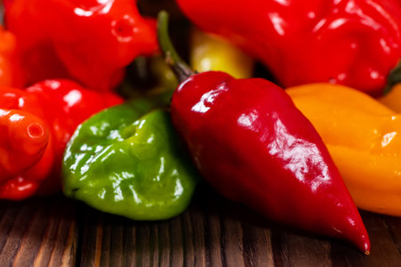 a colorful mix of the freshest and hottest chili peppers.