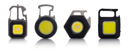 LED Flashlight Keychain on a white background