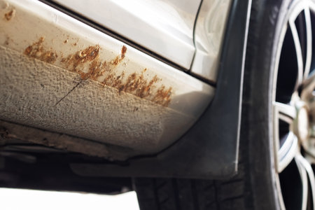 Car with Rust and Corrosion, damage from road salt.の写真素材