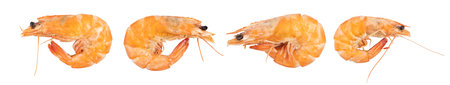 Red cooked prawn or shrimp isolated on white background.の写真素材