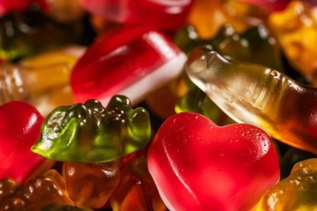 Assorted colorful gummy candies. Jelly sweets.