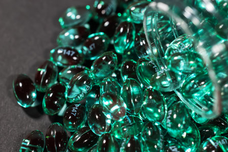 Vitamin capsules in bottle. Vitamins, dietary supplements, drugs, Pharmacy, medicine and health...