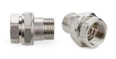 Threaded connection American. Plumbing Items. Detachable nickel-plated threaded connection for...