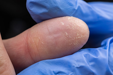 Dry, cracked, and damaged skin on fingers, Skin and nail health,