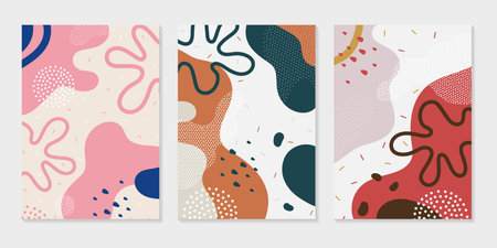 Modern vector pattern for cover. Cute doodle pattern background with abstract shapes.