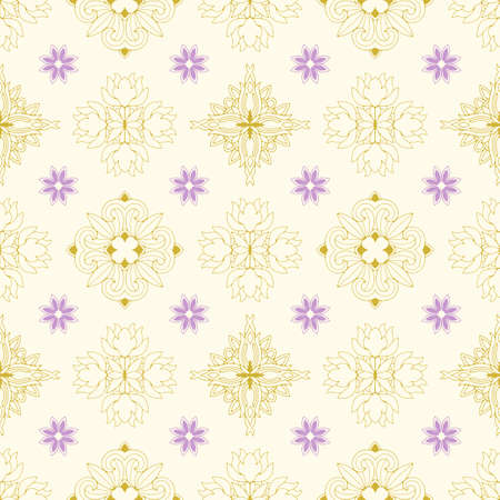 Bicolor Seamless Pattern. Floral ornament. Vintage  background.のイラスト素材