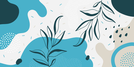 Cute doodle pattern background with abstract shapes.