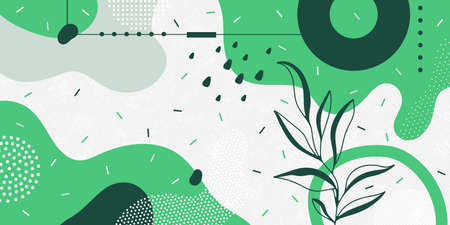 Cute doodle pattern background with abstract shapes.のイラスト素材