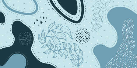 Doodle background pattern, abstract colored shapes. Modern minimalism trendy pattern background. vector background.のイラスト素材