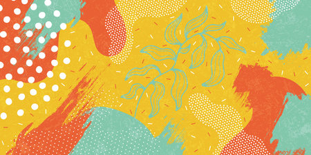 Modern vector pattern for cover. Cute doodle pattern background with abstract shapes.