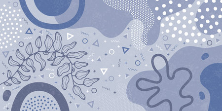 Doodle background pattern, abstract colored shapes. Modern minimalism trendy pattern background....