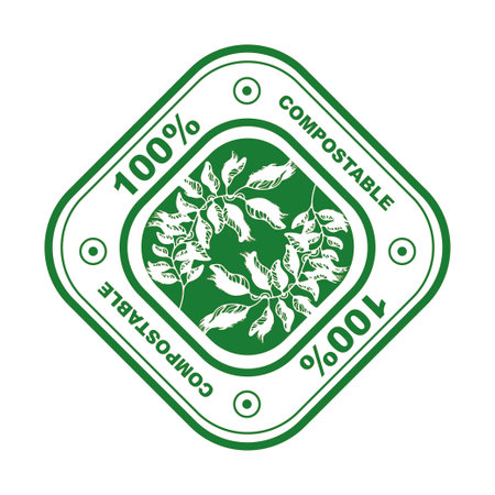 100% compostable. vector illustration. Bio Recyclable packaging.のイラスト素材